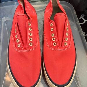 Sperry Red Canvas Slip-On Sneakers